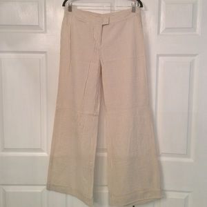 Wide leg seersucker pants